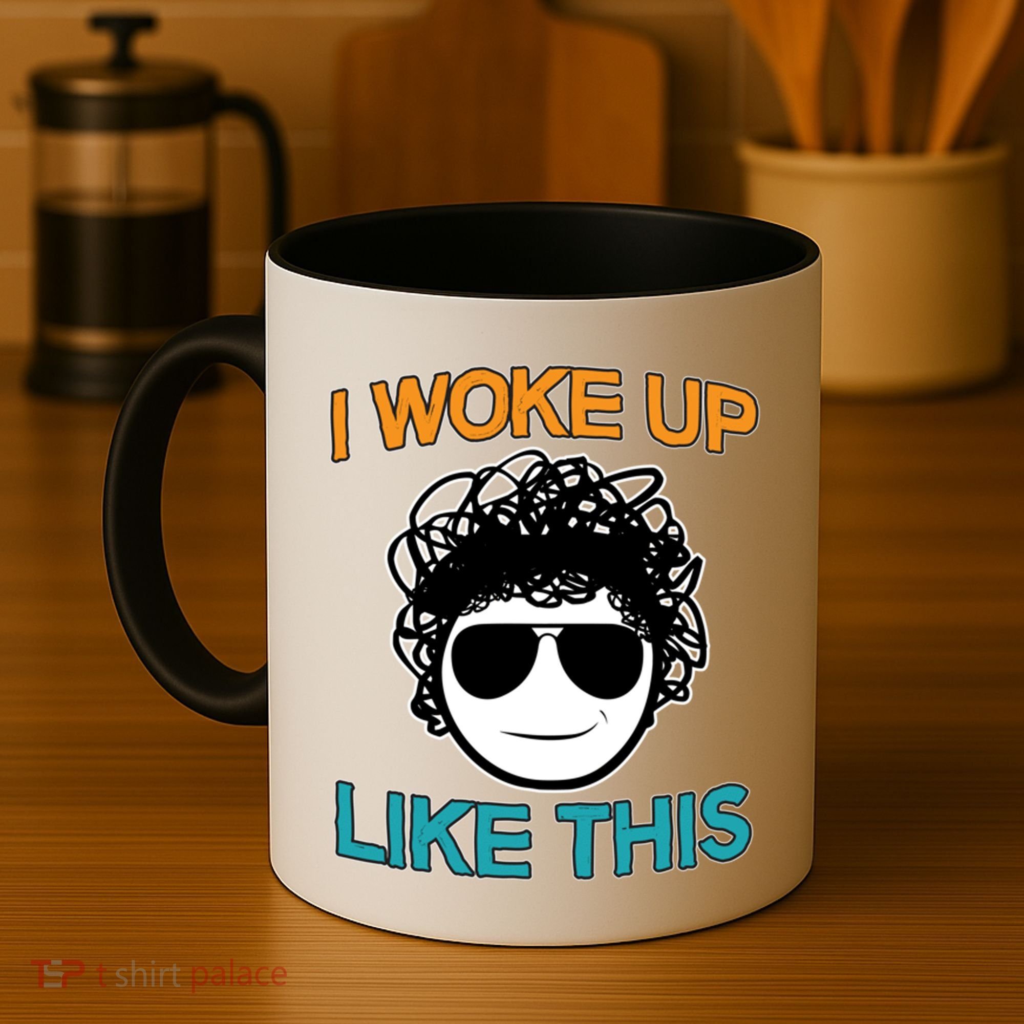 I Woke Up Like This Funny Emoji Smile Cool Face Coffee Mug