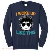 I Woke Up Like This Funny Emoji Smile Cool Face Sweatshirt thumb 0