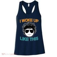 I Woke Up Like This Funny Emoji Smile Cool Face Women's Tank Top thumb 0