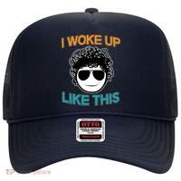 I Woke Up Like This Funny Emoji Smile Cool Face Hat thumb 0