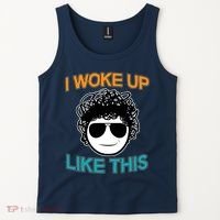 I Woke Up Like This Funny Emoji Smile Cool Face Tank Top thumb 2