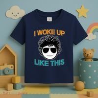 I Woke Up Like This Funny Emoji Smile Cool Face Toddler T-Shirt thumb 3