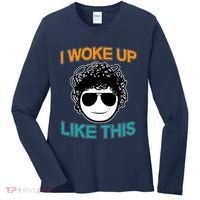 I Woke Up Like This Funny Emoji Smile Cool Face Women's Long Sleeve Shirt thumb 0