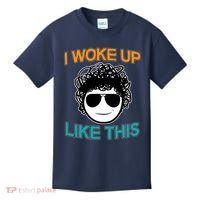 I Woke Up Like This Funny Emoji Smile Cool Face Kids T-Shirt thumb 0