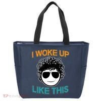 I Woke Up Like This Funny Emoji Smile Cool Face Tote Bag thumb 0