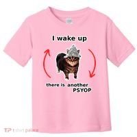 I Wake Up There Is Another Psyop Tin Foil Hat Cat Meme Toddler T-Shirt thumb 0