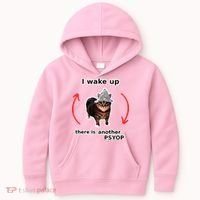 I Wake Up There Is Another Psyop Tin Foil Hat Cat Meme Kids Hoodie thumb 0