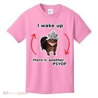 I Wake Up There Is Another Psyop Tin Foil Hat Cat Meme Kids T-Shirt thumb 0