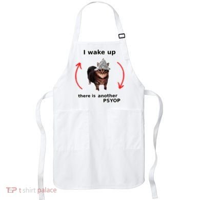 I Wake Up There Is Another Psyop Tin Foil Hat Cat Meme Apron