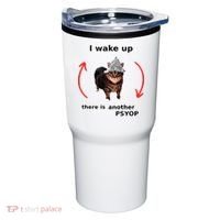 I Wake Up There Is Another Psyop Tin Foil Hat Cat Meme Tumbler thumb 0