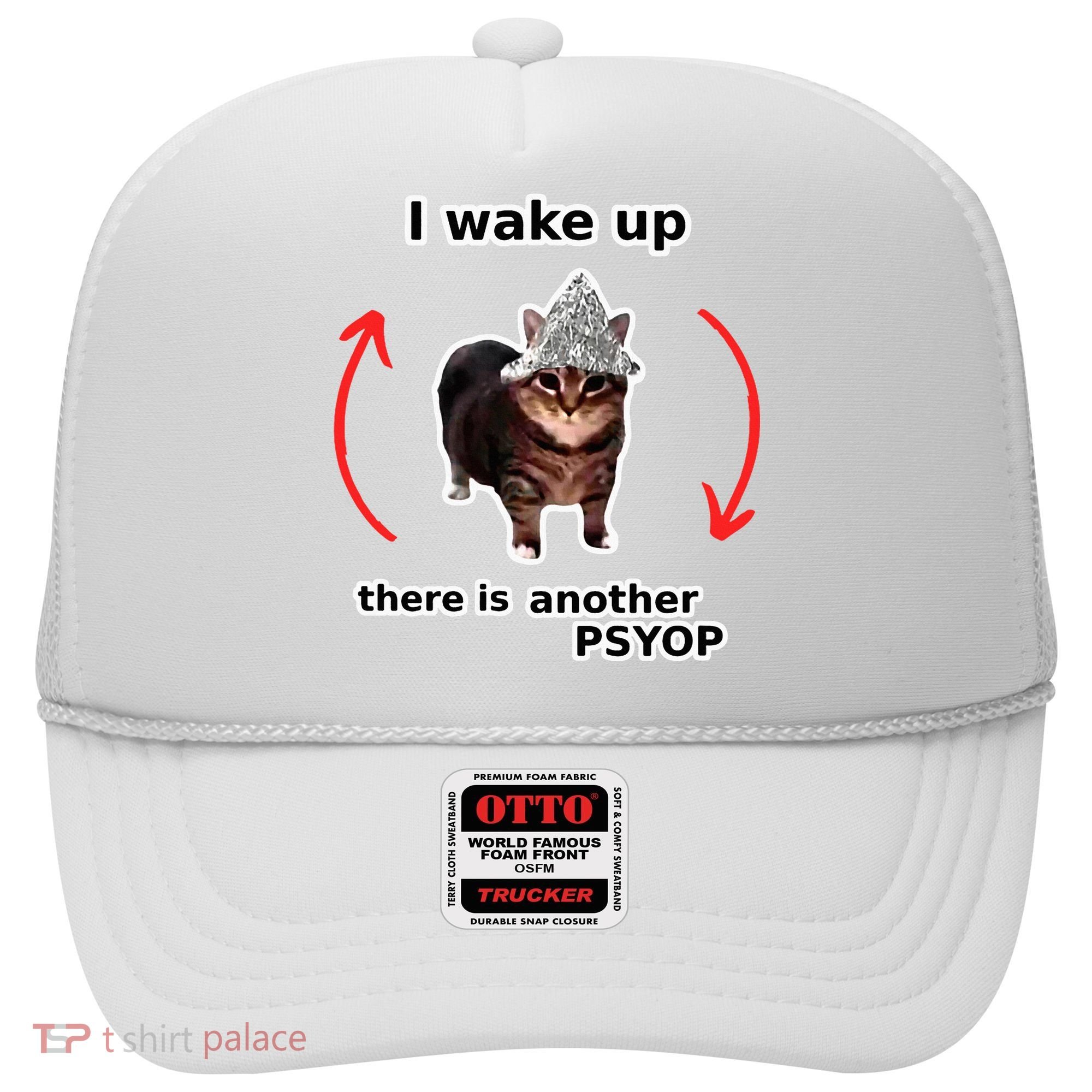 I Wake Up There Is Another Psyop Tin Foil Hat Cat Meme Hat