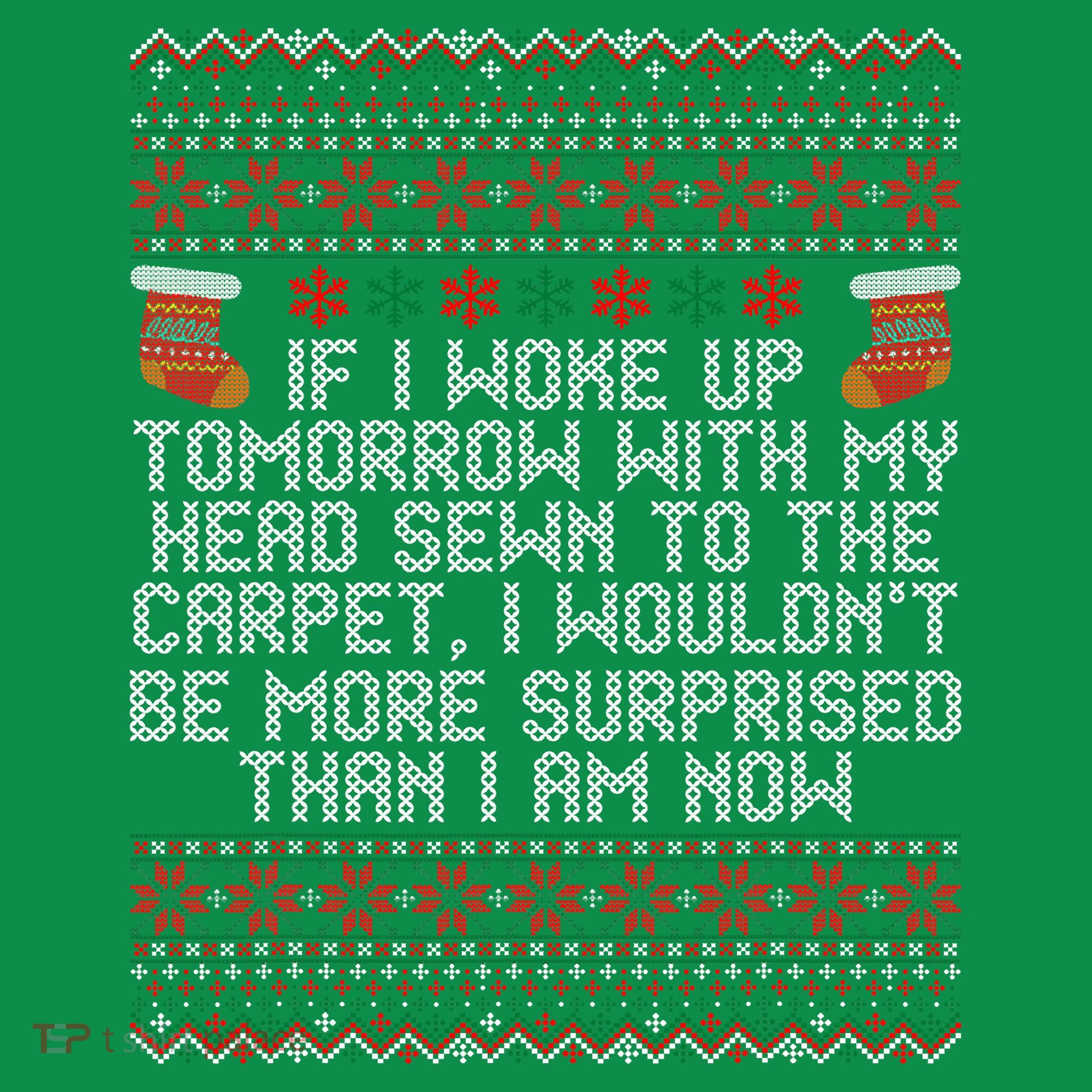 I Woke up Tomorrow With My Head Sewn to the Carpet Christmas Polo