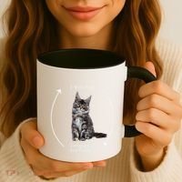 I Wake Up I Engage In Tomfoolery Silly Cat Meme Maine Coon Coffee Mug thumb 3
