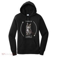 I Wake Up I Engage In Tomfoolery Silly Cat Meme Maine Coon Women's Hoodie thumb 0