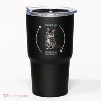 I Wake Up I Engage In Tomfoolery Silly Cat Meme Maine Coon Tumbler thumb 0
