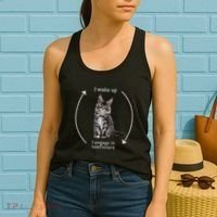 I Wake Up I Engage In Tomfoolery Silly Cat Meme Maine Coon Women's Tank Top thumb 2