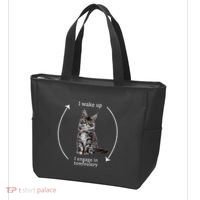 I Wake Up I Engage In Tomfoolery Silly Cat Meme Maine Coon Tote Bag thumb 3