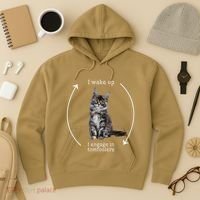 I Wake Up I Engage In Tomfoolery Silly Cat Meme Maine Coon Hoodie thumb 3
