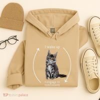 I Wake Up I Engage In Tomfoolery Silly Cat Meme Maine Coon Hoodie thumb 4