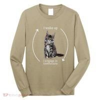 I Wake Up I Engage In Tomfoolery Silly Cat Meme Maine Coon Long Sleeve Shirt thumb 0