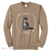 I Wake Up I Engage In Tomfoolery Silly Cat Meme Maine Coon Sweatshirt thumb 0