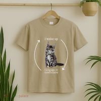 I Wake Up I Engage In Tomfoolery Silly Cat Meme Maine Coon T-Shirt thumb 2