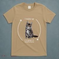 I Wake Up I Engage In Tomfoolery Silly Cat Meme Maine Coon T-Shirt thumb 5