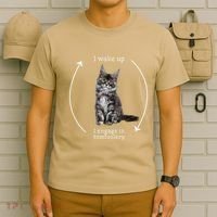 I Wake Up I Engage In Tomfoolery Silly Cat Meme Maine Coon T-Shirt thumb 6