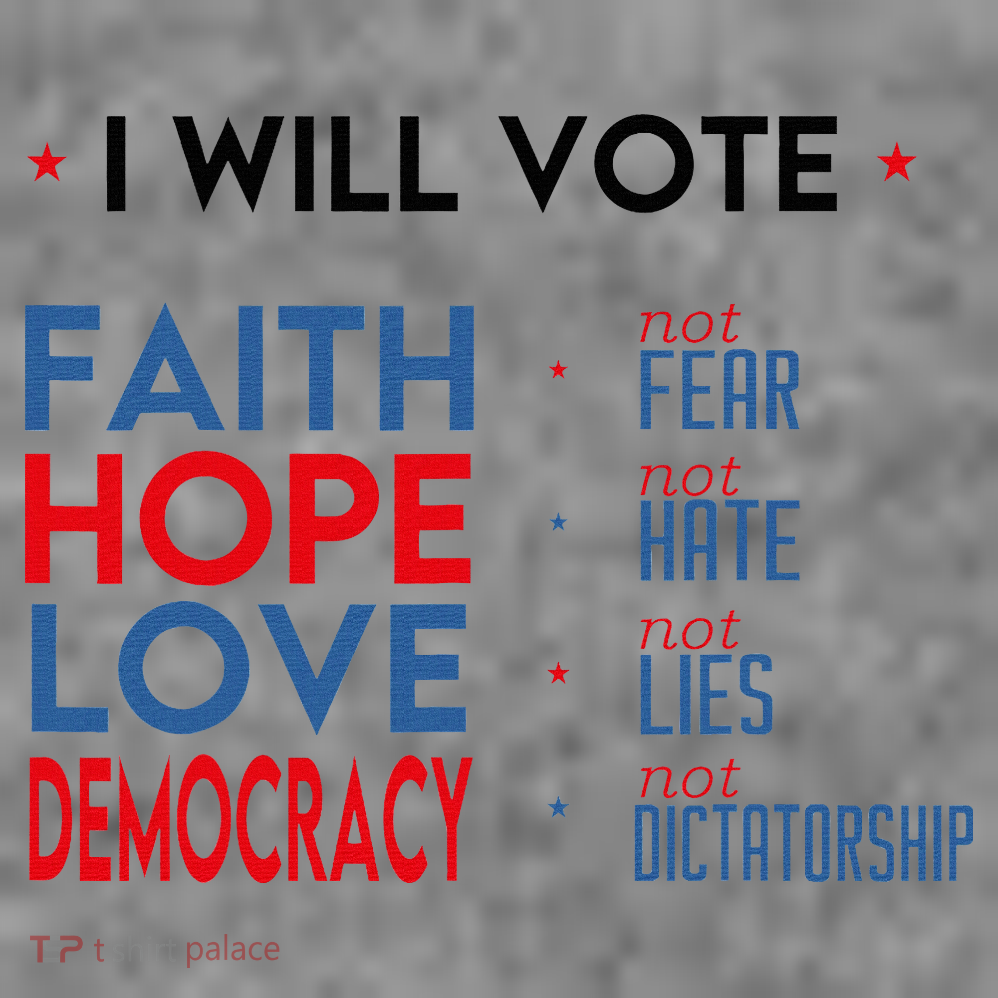 I Will Vote Faith Hope Love Democracy Not Fear Not Hate Toddler Hoodie
