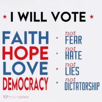 I Will Vote Faith Hope Love Democracy Not Fear Not Hate Women's Hoodie thumb 2
