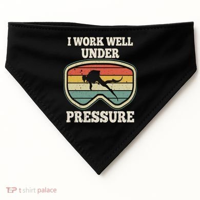 I Work Well Pressure Distressed Scuba Diving Diver USA-Made Doggie Bandana