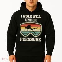 I Work Well Pressure Distressed Scuba Diving Diver Hoodie thumb 2