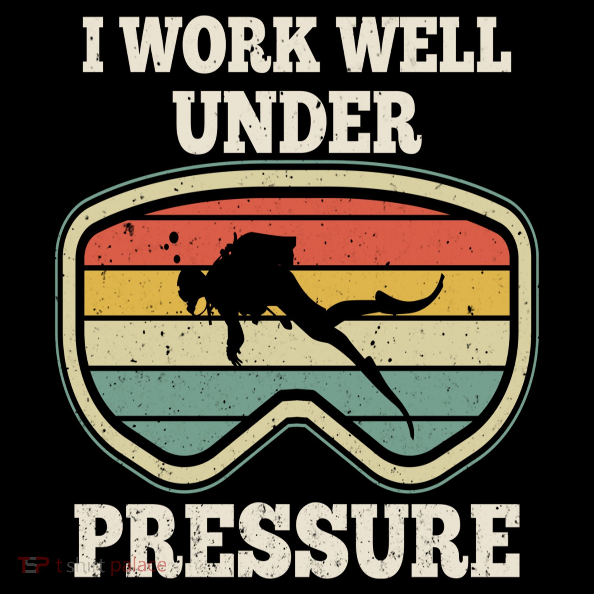 I Work Well Pressure Distressed Scuba Diving Diver Coffee Mug