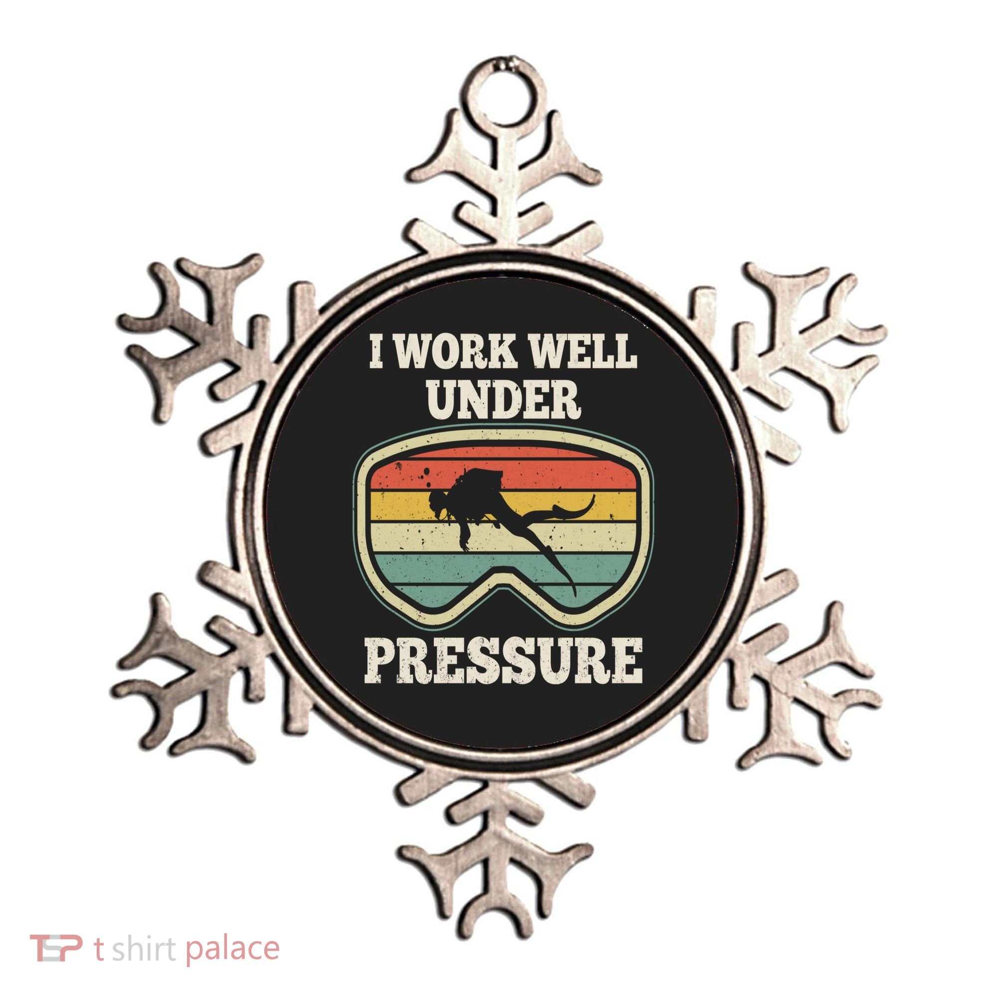 I Work Well Pressure Distressed Scuba Diving Diver Ornament