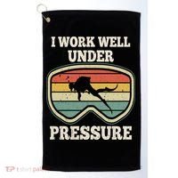 I Work Well Pressure Distressed Scuba Diving Diver Golf Towel thumb 0