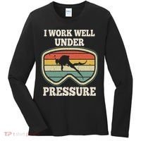 I Work Well Pressure Distressed Scuba Diving Diver Women's Long Sleeve Shirt thumb 0