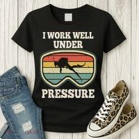 I Work Well Pressure Distressed Scuba Diving Diver Women's T-Shirt thumb 3