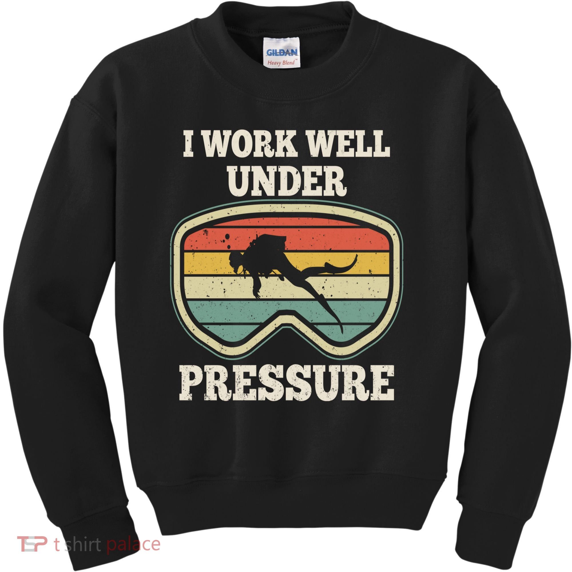 I Work Well Pressure Distressed Scuba Diving Diver Kids Sweatshirt