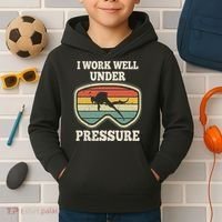 I Work Well Pressure Distressed Scuba Diving Diver Kids Hoodie thumb 2