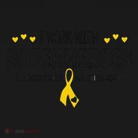 I Work With Superheroes Childhood Cancer Awareness Month Coaster thumb 2