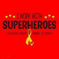 I Work With Superheroes Childhood Cancer Awareness Month Santa Hat thumb 1