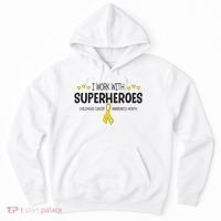 I Work With Superheroes Childhood Cancer Awareness Month Hoodie thumb 0