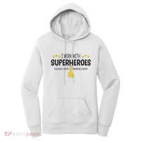 I Work With Superheroes Childhood Cancer Awareness Month Women's Hoodie thumb 0