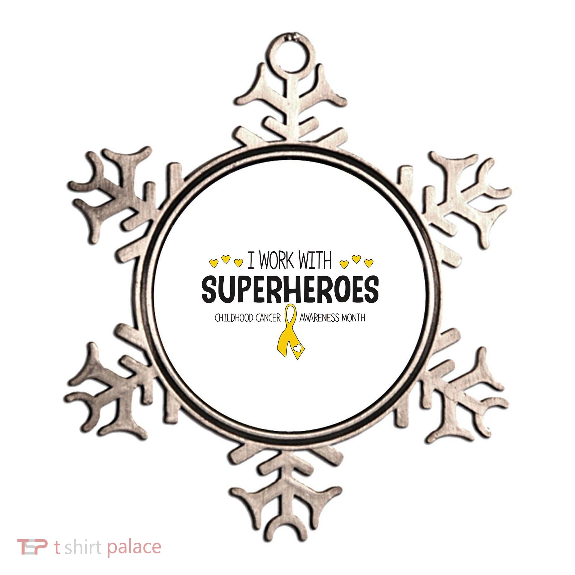 I Work With Superheroes Childhood Cancer Awareness Month Ornament