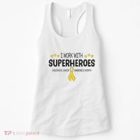 I Work With Superheroes Childhood Cancer Awareness Month Women's Tank Top thumb 0
