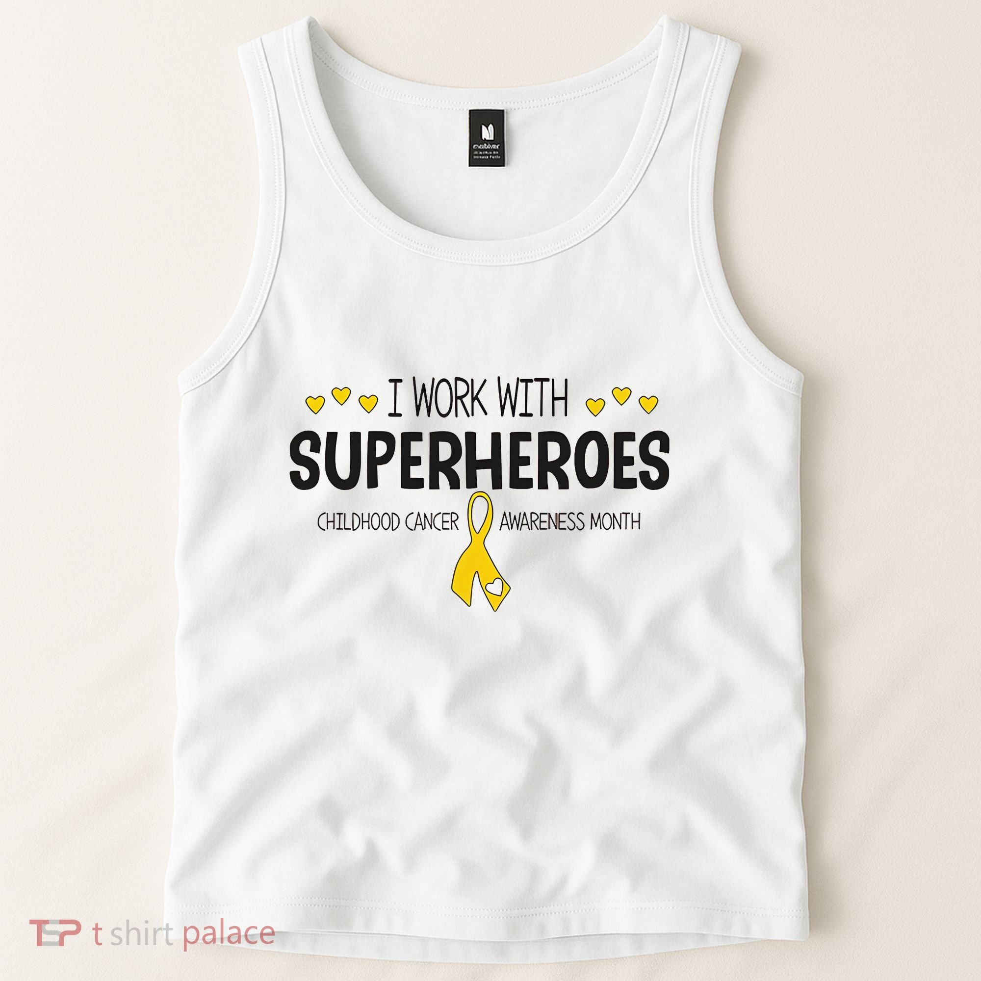I Work With Superheroes Childhood Cancer Awareness Month Tank Top