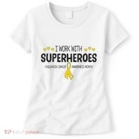 I Work With Superheroes Childhood Cancer Awareness Month Women's T-Shirt thumb 0