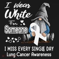 I Wear White For Someone I Miss Lung Cancer Awareness Gnome Gift Women's Hoodie thumb 2