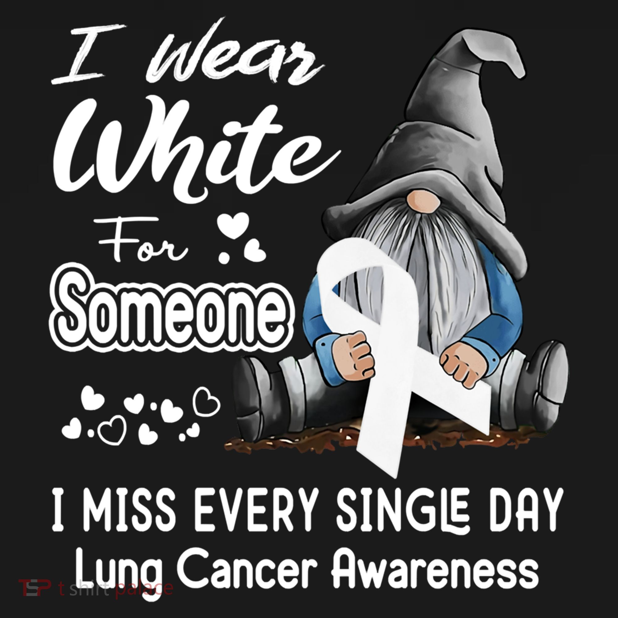 I Wear White For Someone I Miss Lung Cancer Awareness Gnome Gift Women's Hoodie