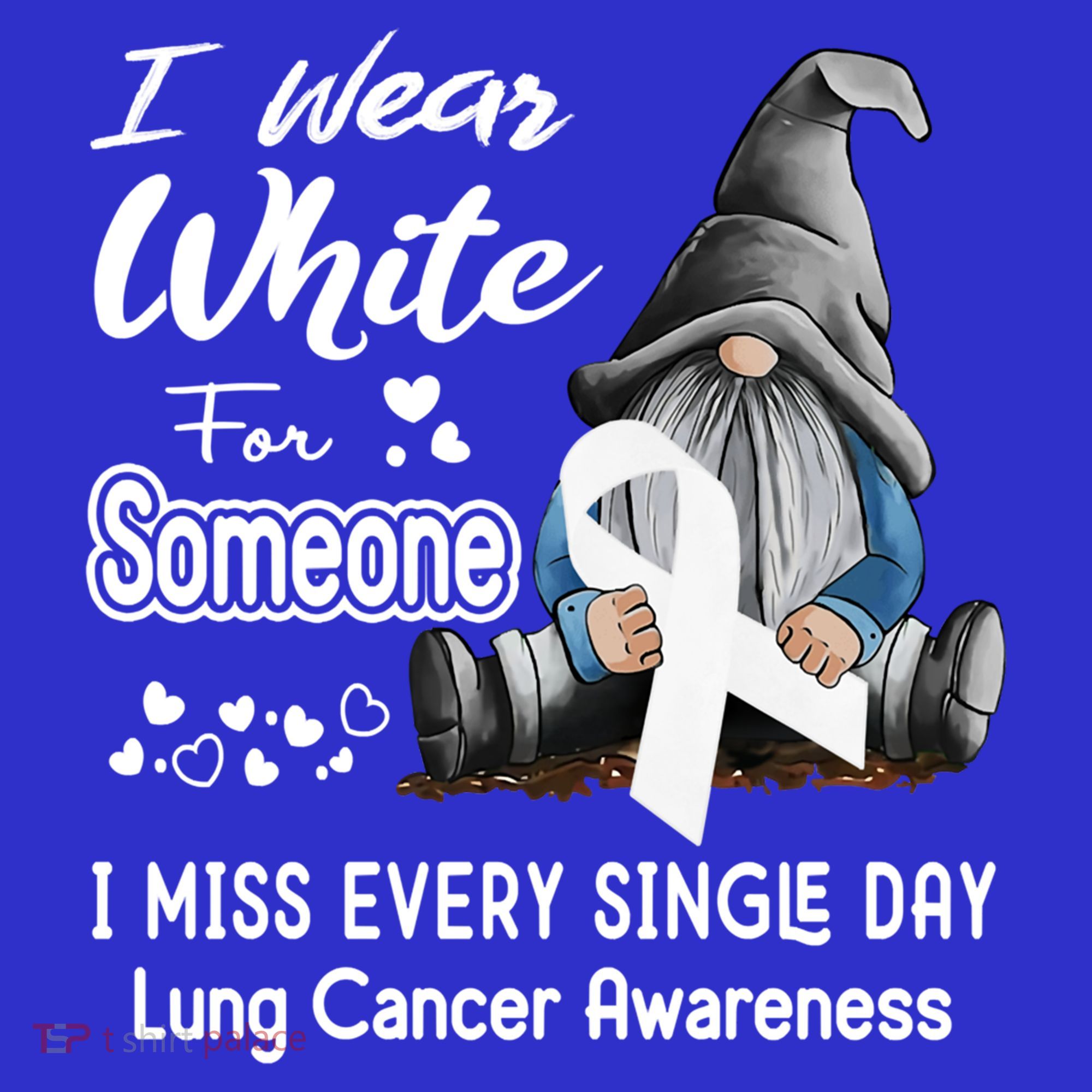 I Wear White For Someone I Miss Lung Cancer Awareness Gnome Gift Sweatshirt